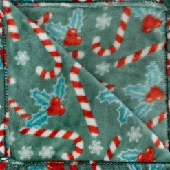 FEERIC LIGHTS Plaid de Noël (130 x 180 cm) Houx et sucre d'orge Vert Outlet