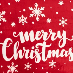 FEERIC LIGHTS Plaid de Noël (130 x 180 cm) Merry Christmas Rouge New