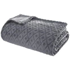 ATMOSPHERA Plaid doux (230 cm) 3D Losange Gris foncé Discount