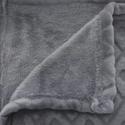 ATMOSPHERA Plaid doux (230 cm) 3D Losange Gris foncé Discount