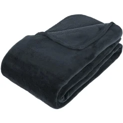 ATMOSPHERA Plaid doux (230 cm) Tendresse Anthracite Discount