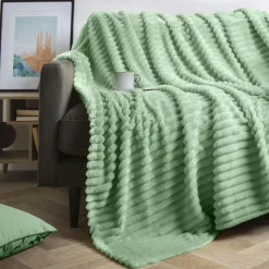 EMINZA Plaid doux (180 x 220 cm) Dune Vert sauge Online