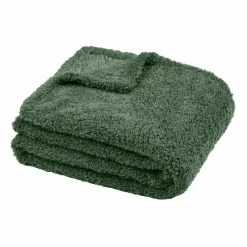 LOVELY CASA Plaid doux (180 x 220 cm) Montreal Vert romarin Sale