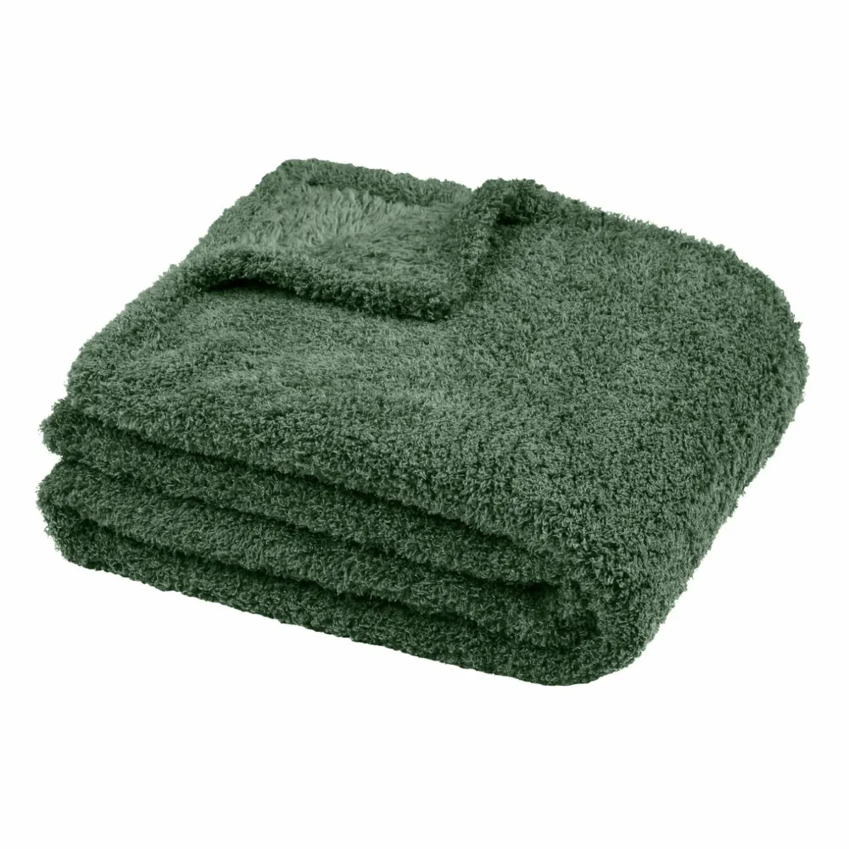LOVELY CASA Plaid doux (180 x 220 cm) Montreal Vert romarin Sale