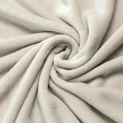 EMINZA Plaid doux flanelle (125 x 150 cm) Didou grège Beige Hot
