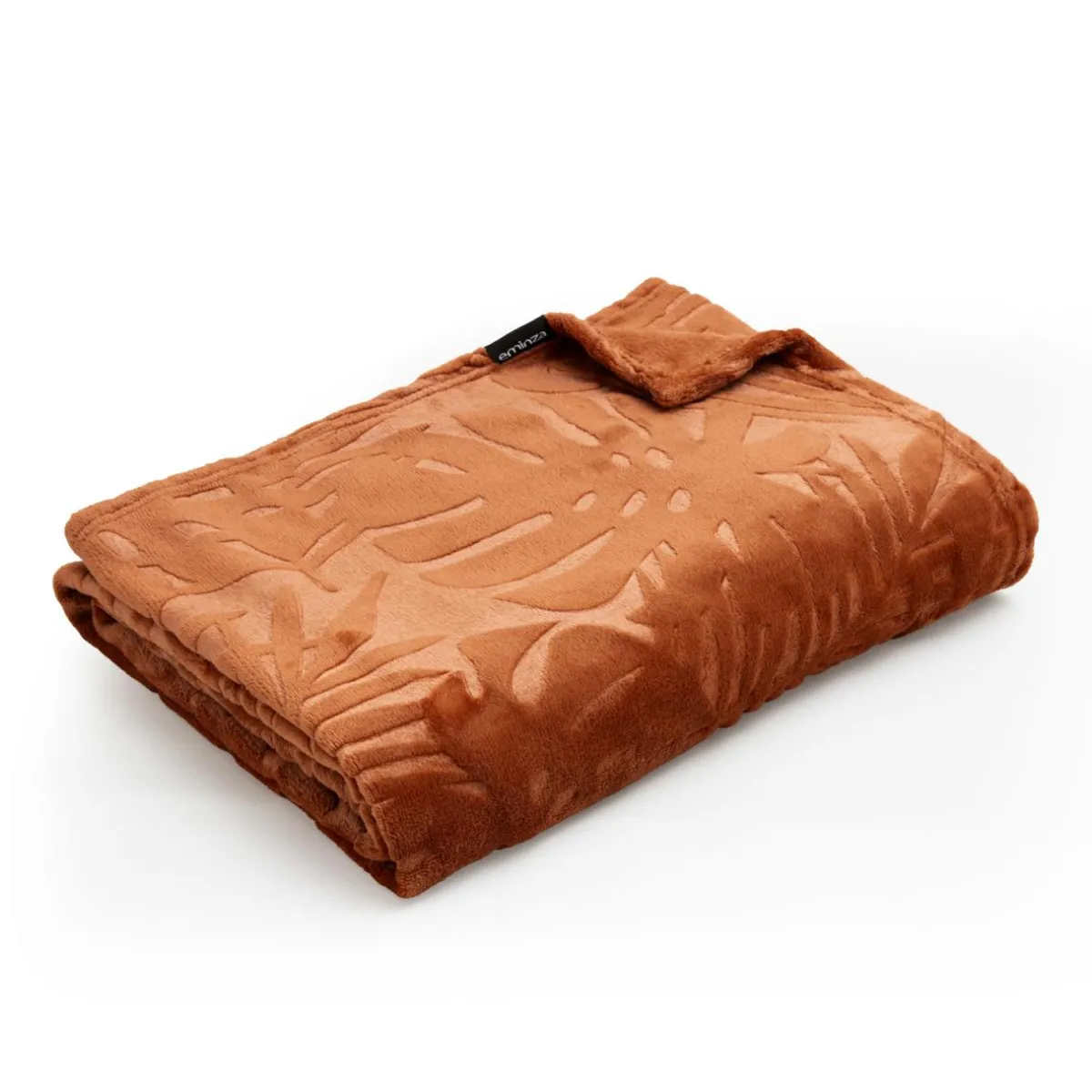 EMINZA Plaid doux flanelle (220 x 240 cm) Flore Cuivre Online