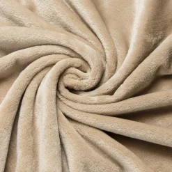 EMINZA Plaid doux flanelle (130 x 180 cm) Didou glacé Marron