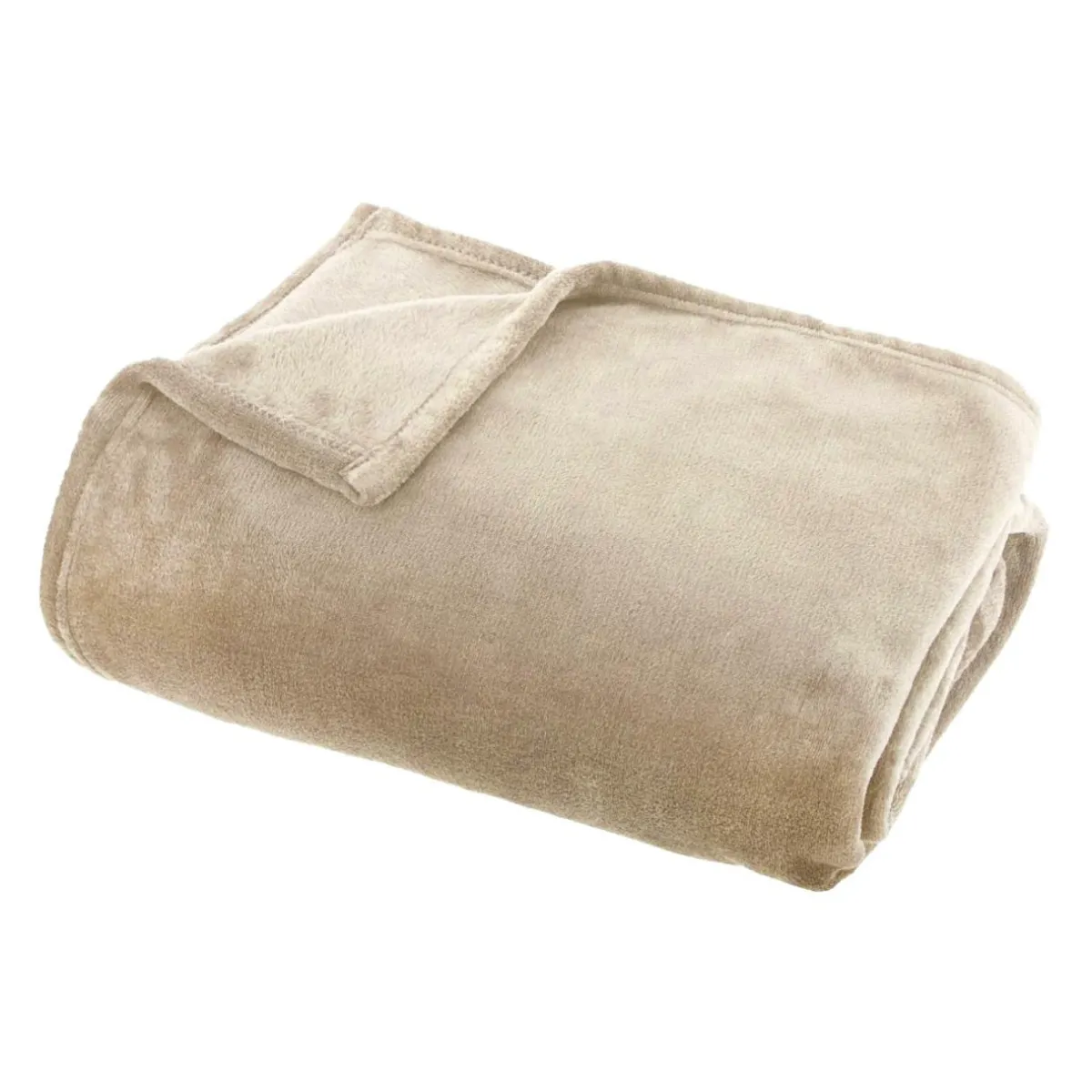 EMINZA Plaid doux flanelle (125 x 150 cm) Didou glacé Marron