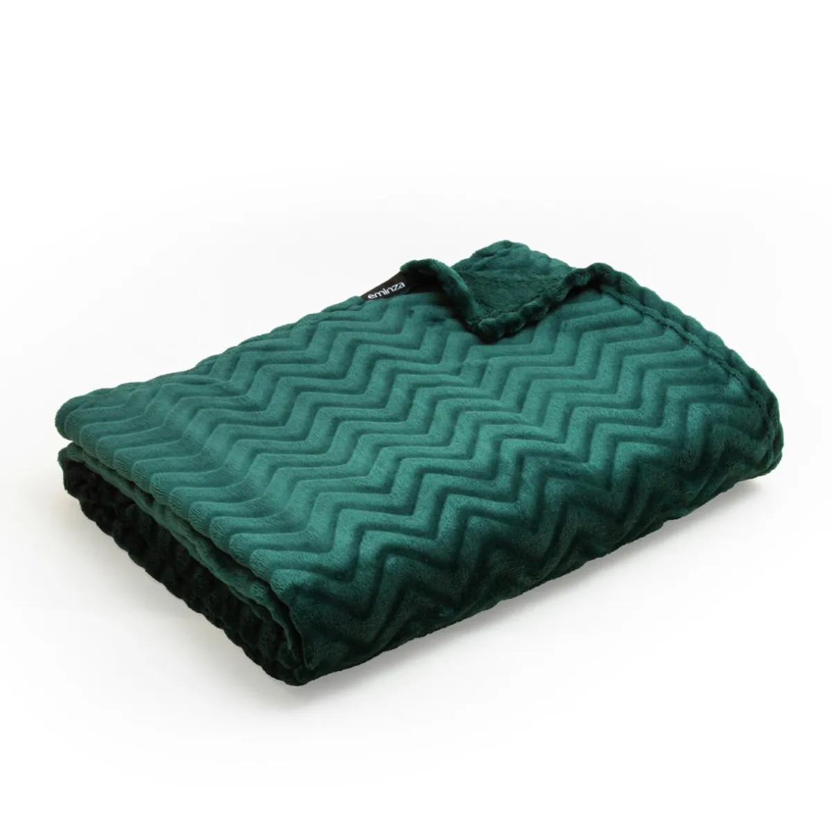 EMINZA Plaid doux flanelle (220 x 240 cm) Zag Vert Clearance