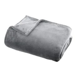 EMINZA Plaid doux flanelle (125 x 150 cm) Didou Gris clair Online
