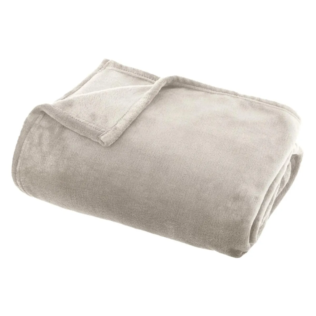 EMINZA Plaid doux flanelle (180 x 230 cm) Didou grège Beige Discount