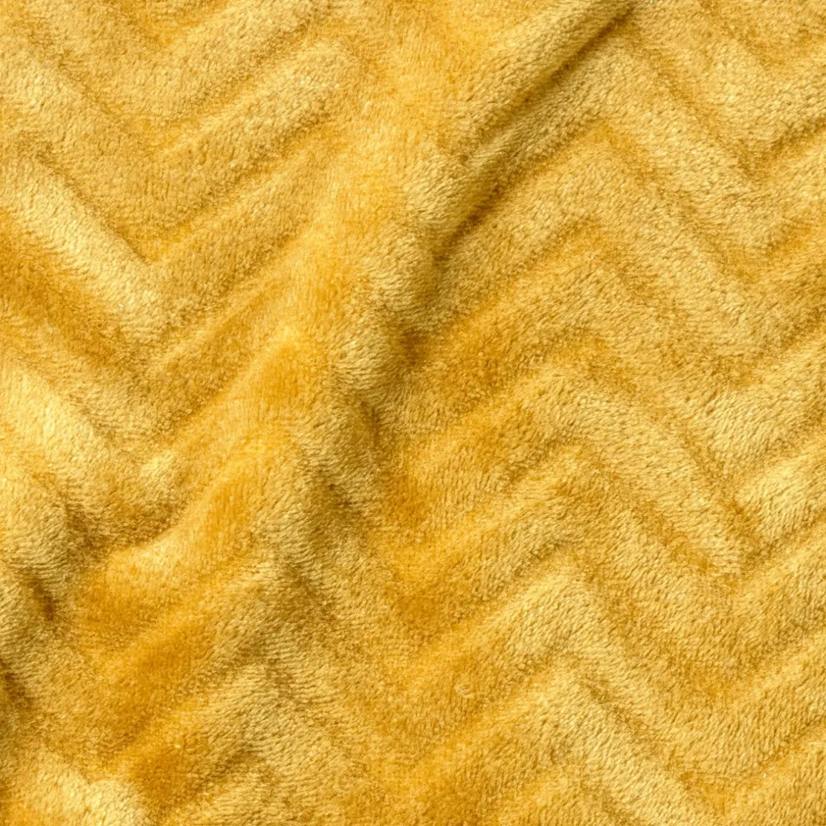 EMINZA Plaid doux flanelle (180 x 230 cm) Zag Jaune moutarde Sale
