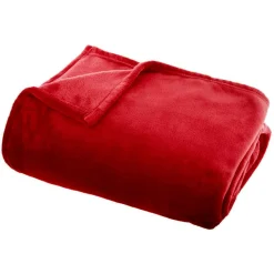 EMINZA Plaid doux flanelle (125 x 150 cm) Didou Rouge Sale