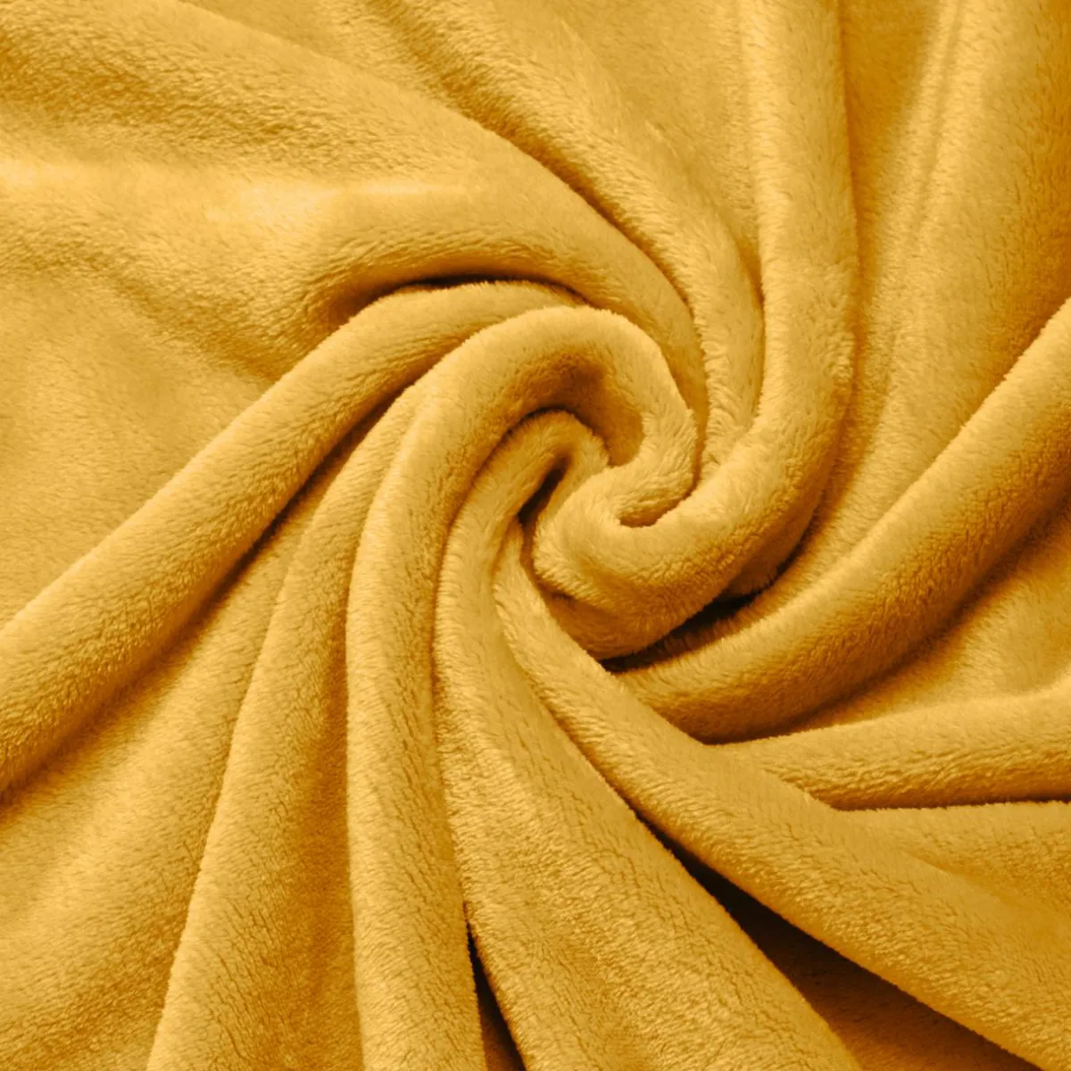 EMINZA Plaid doux flanelle (220 x 240 cm) Didou Jaune moutarde Best