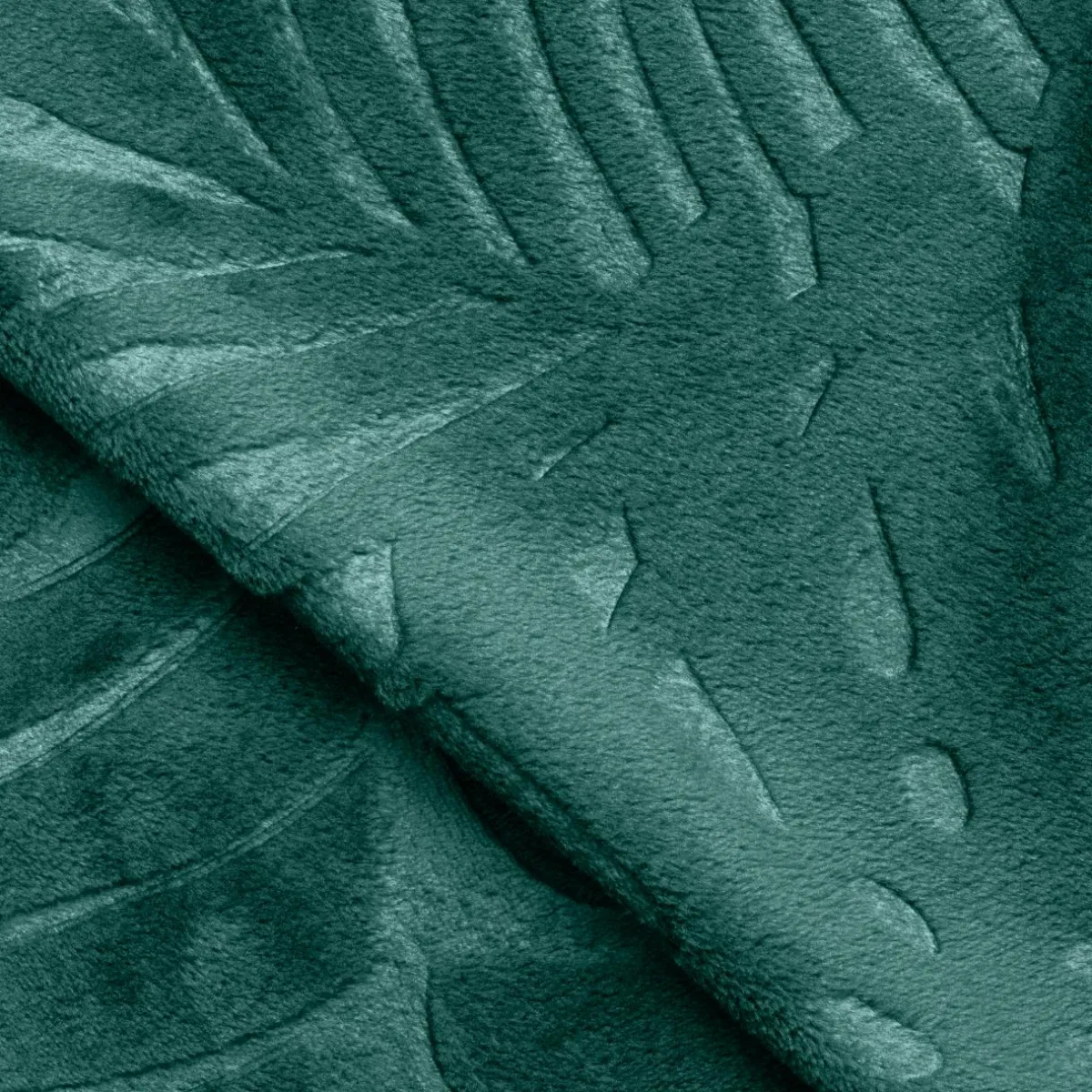 EMINZA Plaid doux flanelle (130 x 180 cm) Flore Vert Discount