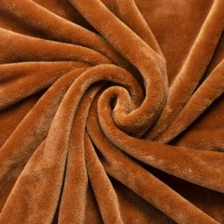 EMINZA Plaid doux flanelle (130 x 180 cm) Didou Cuivre New