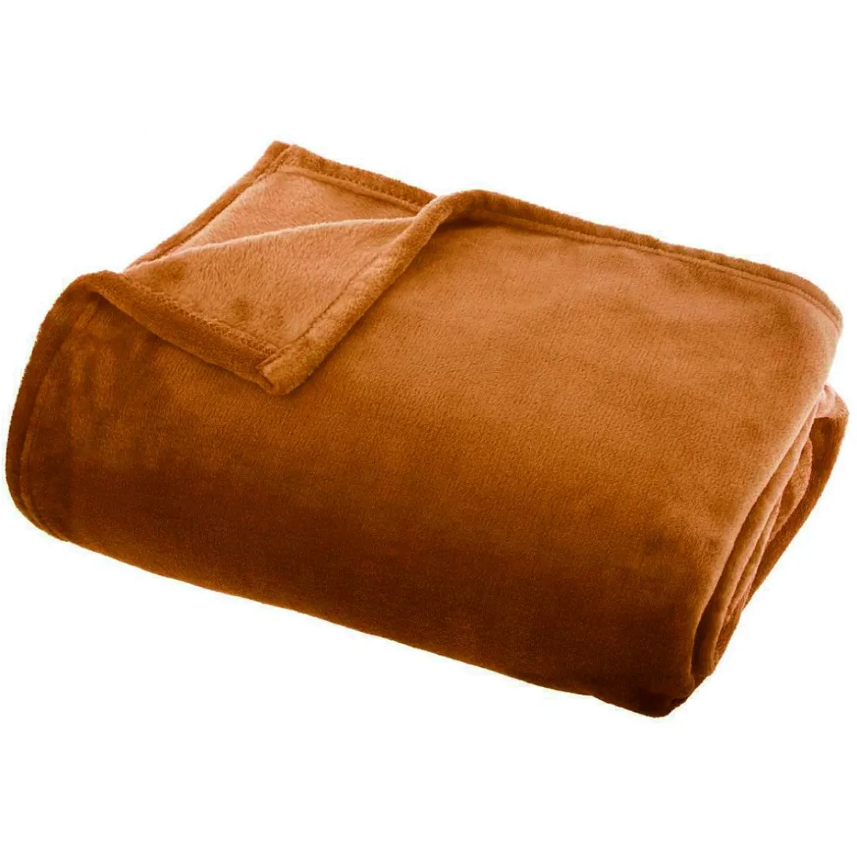EMINZA Plaid doux flanelle (130 x 180 cm) Didou Cuivre New