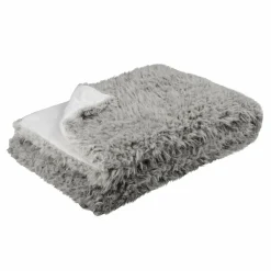 LOVELY CASA Plaid fausse fourrure (160 cm) Mouton Taupe Hot