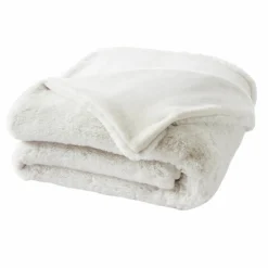 EMINZA Plaid fausse fourrure (140 x 200 cm) Finn Blanc Discount