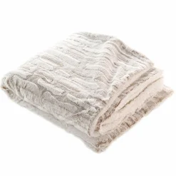 douceur d'intu017drieur Plaid fausse fourrure (180 x 220 cm) Lynx Beige Hot