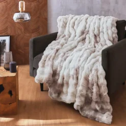 EMINZA Plaid fausse fourrure (180 x 220 cm) Toronto Taupe Discount