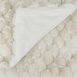Atmosphera, cru017dateur d'intu017drieur Plaid fausse fourrure (120 x 160 cm) Adriel Beige Clearance
