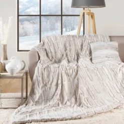 douceur d'intu017drieur Plaid fausse fourrure (125 x 150 cm) Lynx Beige Clearance