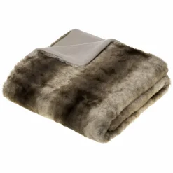 ATMOSPHERA Plaid fausse fourrure (120 x 160 cm) Grizzly Beige Outlet