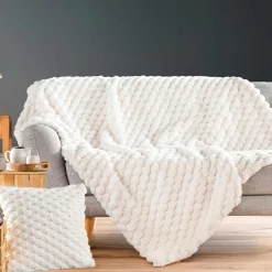 douceur d'intu017drieur Plaid fausse fourrure (220 x 240 cm) Frosty Ecru Hot