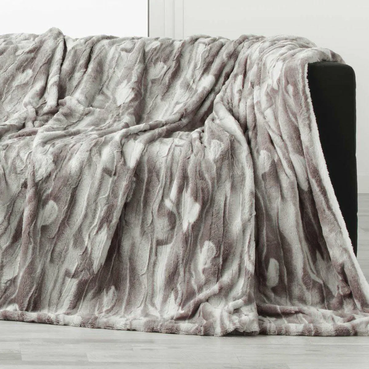 DOUCEUR D'INTERIEUR Plaid fausse fourrure (125 x 150 cm) Caribou Taupe New