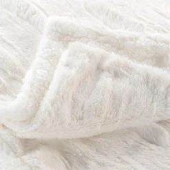 douceur d'intu017drieur Plaid fausse fourrure (180 x 220 cm) Foxy Ecru Beige Best