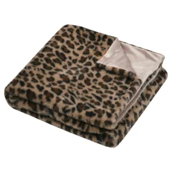 STOF Plaid fausse fourrure léopard (130 x 160 cm) Fauves Camel Outlet