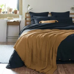EMINZA Plaid gaze de coton (180 x 220 cm) Gaïa Camel Best