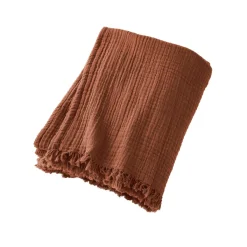EMINZA Plaid gaze de coton (130 x 160 cm) Gaïa Terracotta Hot