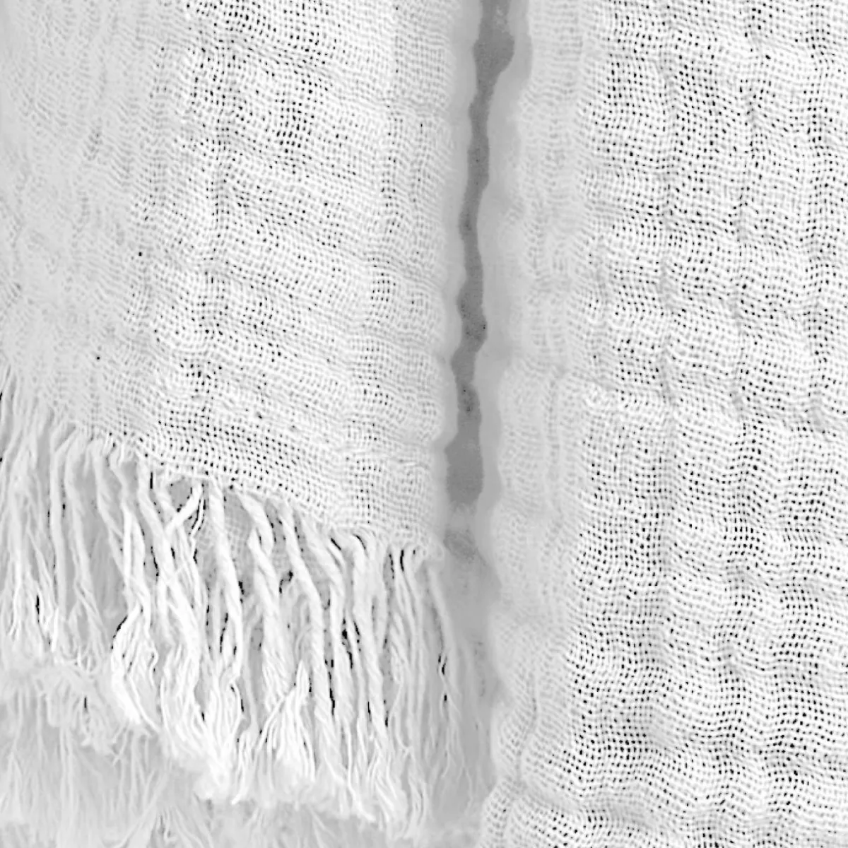 EMINZA Plaid gaze de coton (180 x 220 cm) Gaïa chantilly Blanc Discount