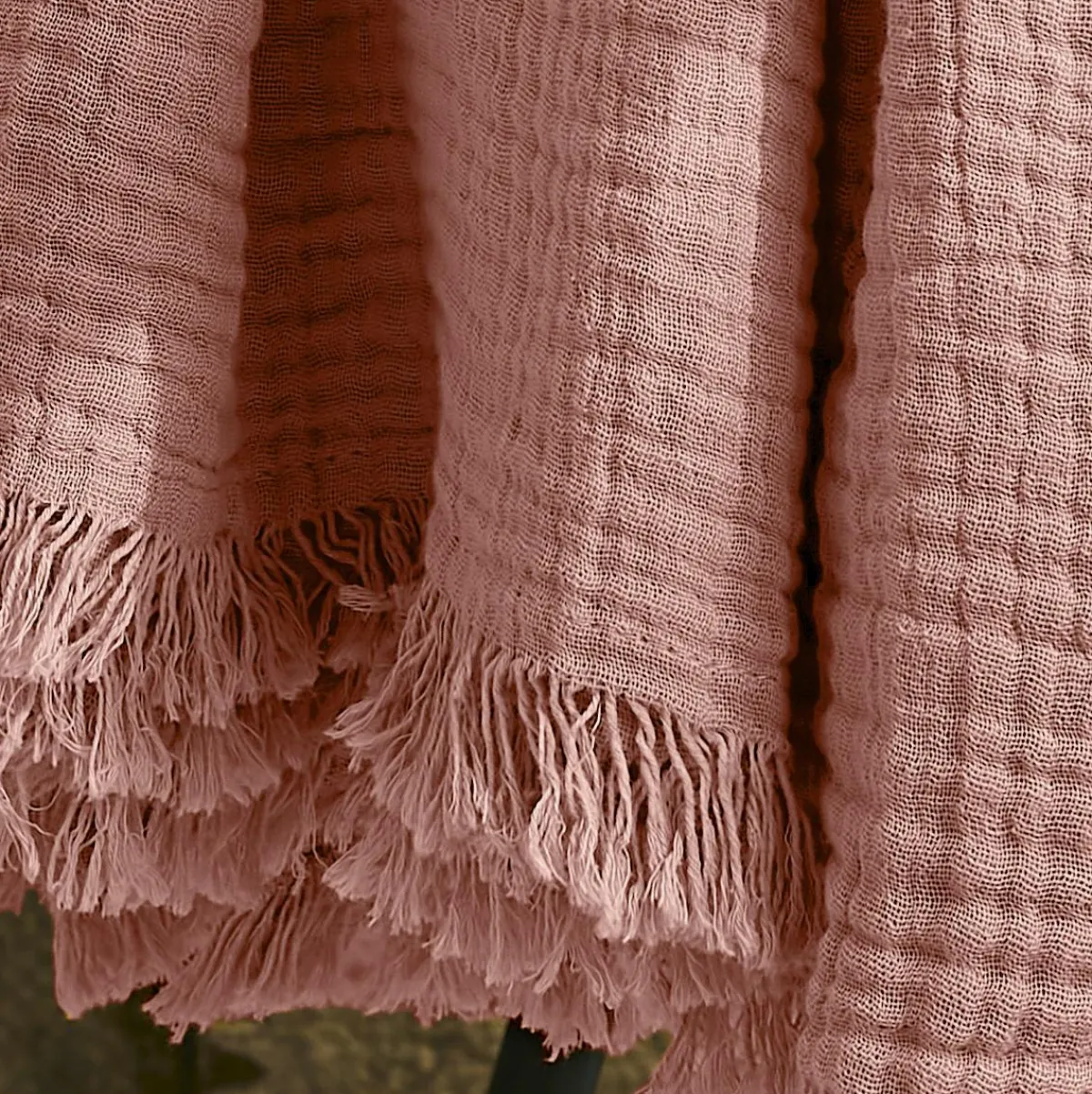 EMINZA Plaid gaze de coton (180 x 220 cm) Gaïa Rose Pêche Clearance