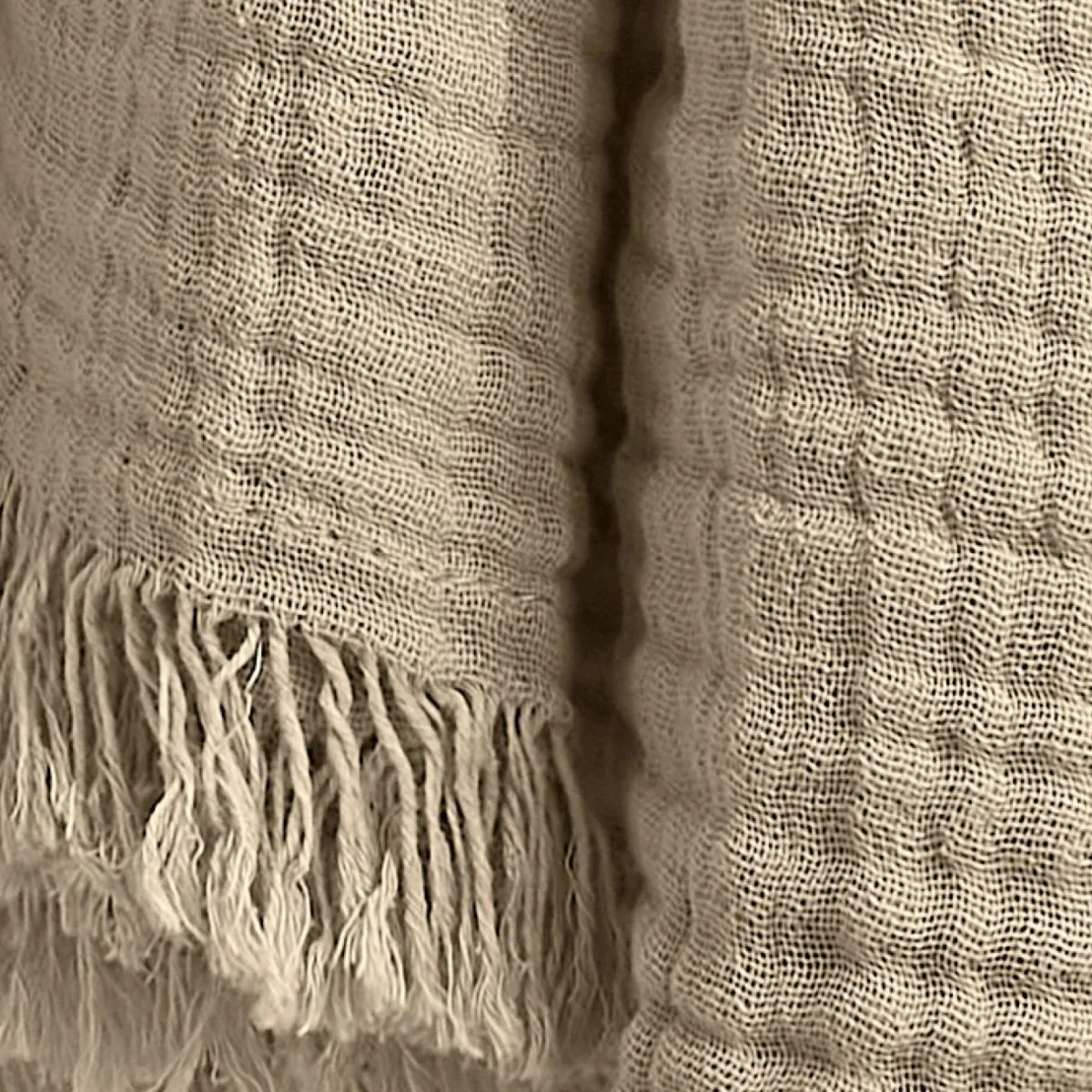 EMINZA Plaid gaze de coton (130 x 160 cm) Gaïa Ficelle Online