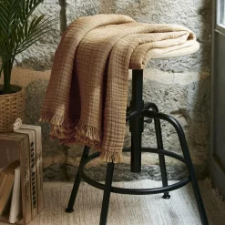 EMINZA Plaid gaze de coton (130 x 160 cm) Gaïa Camel Online