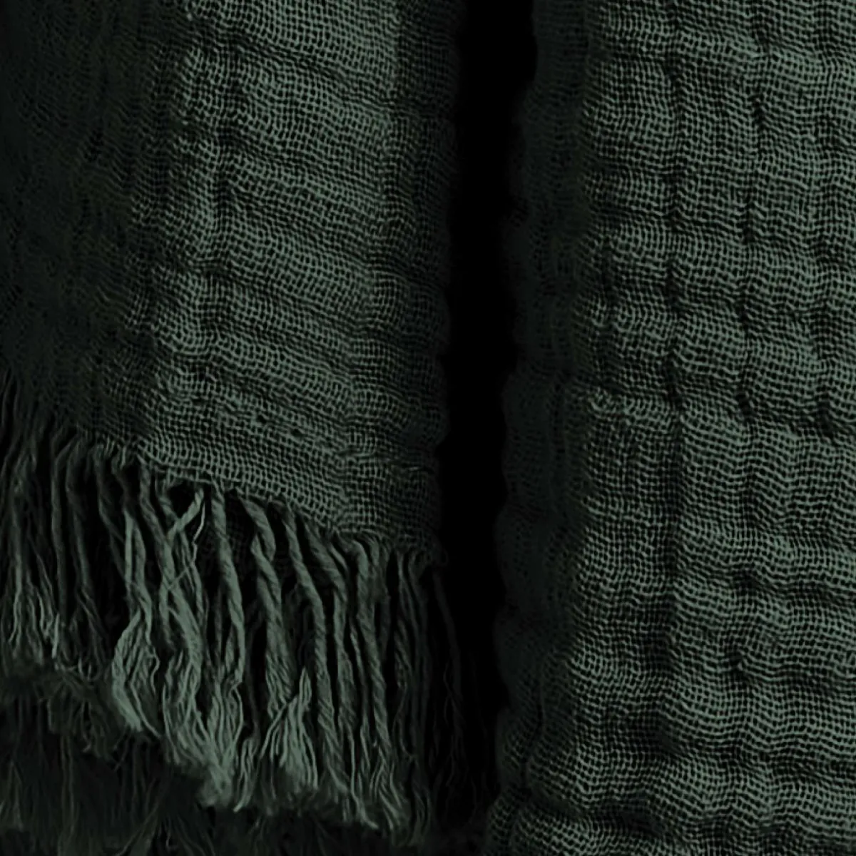 EMINZA Plaid gaze de coton (180 x 220 cm) Gaïa Vert sapin Hot