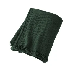 EMINZA Plaid gaze de coton (180 x 220 cm) Gaïa Vert sapin Hot