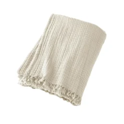 EMINZA Plaid gaze de coton (130 x 160 cm) Gaïa pampa Beige Clearance