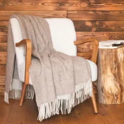 l'Effet Papillon Plaid laine et cachemire (140 x 200 cm) Côme Beige Hot