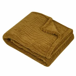 LOVELY CASA Plaid polaire (220 cm) Columbia Camel