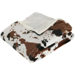 ATMOSPHERA Plaid polaire (130 x 160 cm) Vache Marron Outlet