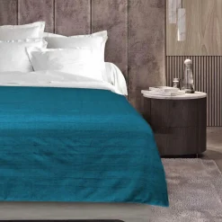 DOUCEUR D'INTERIEUR Plaid polycoton (180 x 220 cm) Lucile Bleu Sale