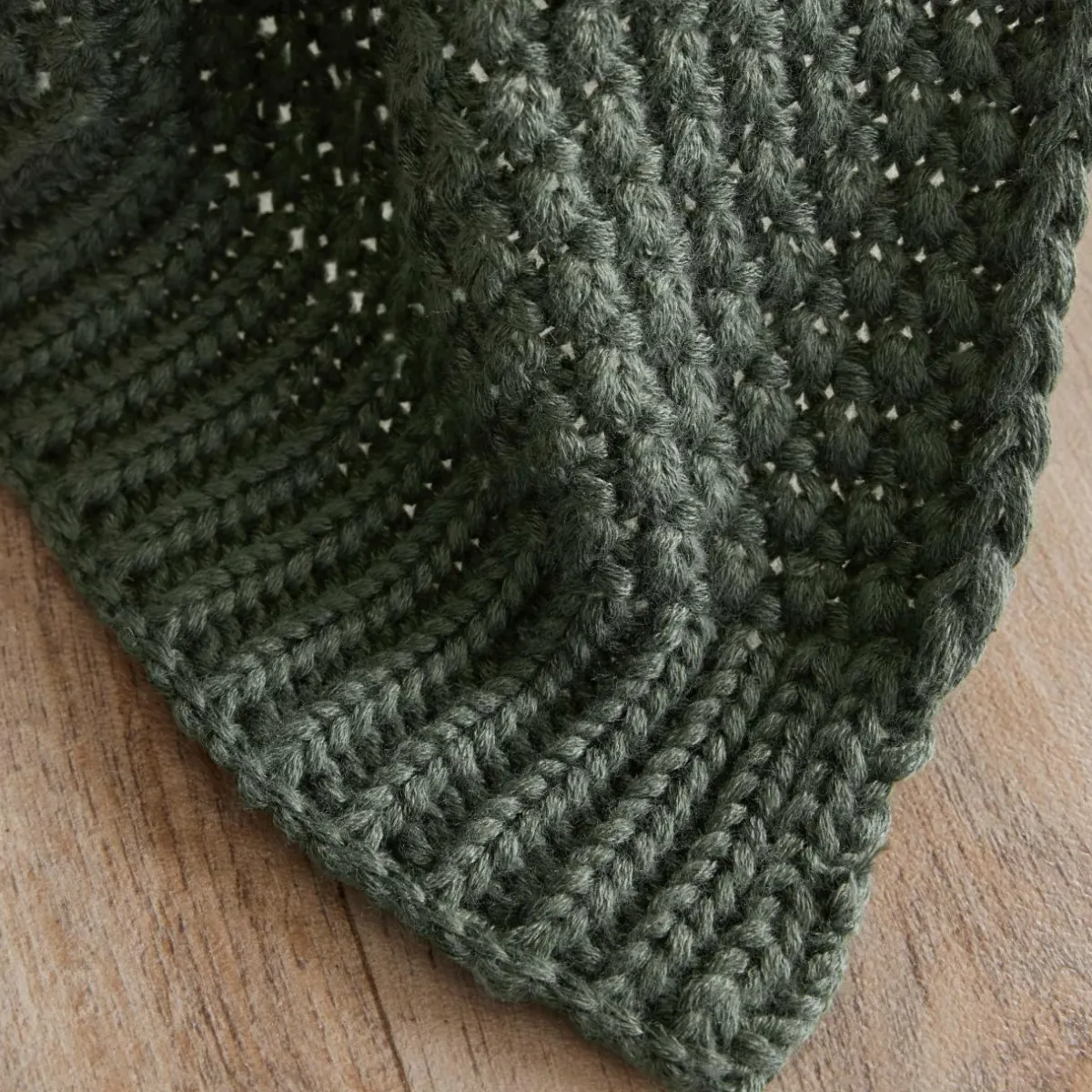 EMINZA Plaid tricot (125 x 150 cm) Tessa Vert kaki Sale