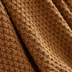 EMINZA Plaid tricot (125 x 150 cm) Tessa Camel New