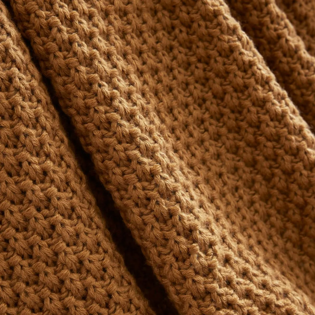 EMINZA Plaid tricot (125 x 150 cm) Tessa Camel New