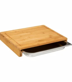 ATMOSPHERA Planche à découper avec bac récupérateur (35 x 28 cm) naturel Bois Hot