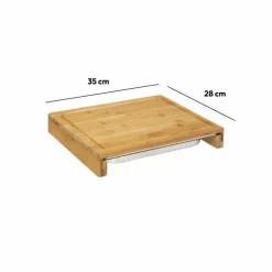 ATMOSPHERA Planche à découper avec bac récupérateur (35 x 28 cm) naturel Bois Hot